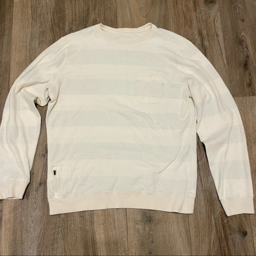 Vuori Jeffreys Pullover Sweater Cream-Grey Sz M